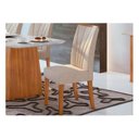 Ver imagem 7 de Cadeira Sala de Jantar Apogeu Kit 4 Un Rovere/Amêndoa/Linho Rinzai Bege - Lopas
