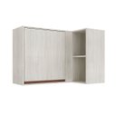 Ver imagem 1 de Armário Aéreo de Canto Cozinha New 90 X 67 Cm 1 Porta 2 Nichos Mdp Legno Nogueira - Clicklar
