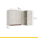 Ver imagem 3 de Armário Aéreo de Canto Cozinha New 90 X 67 Cm 1 Porta 2 Nichos Mdp Legno Nogueira - Clicklar