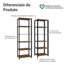 Ver imagem 5 de Armário Estante Multiuso Organizador Despensa 10 Prateleiras 118cm Rustic/preto Madesa