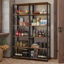 Ver imagem 1 de Armário Estante Multiuso Organizador Despensa 10 Prateleiras 118cm Rustic/preto Madesa