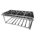 Ver imagem 1 de Fogão Industrial Aço Inox 304 Baixa Pressão 8 Bocas Eternity Max - (4S E 4D) 38x38 - Brascool