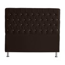 Ver imagem 1 de Cabeceira de Cama Box Paris King 195 Cm Botão Strass Suede Marrom do Lar Móveis