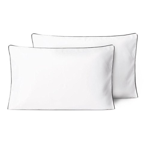 Kit 2 Fronhas Linea 50cm X 70cm Micropercal 200 Fios - Preto