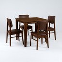 Ver imagem 2 de Conjunto de Mesa com 4 Cadeiras 4 Lugares em Madeira Marrom 80cm Ágape