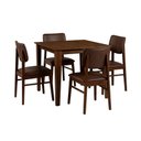 Ver imagem 1 de Conjunto de Mesa com 4 Cadeiras 4 Lugares em Madeira Marrom 80cm Ágape