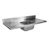 Tampo Pia Aço Inox Industrial com Uma Cuba JP 50x40x30cm (Central) - 160x70cm - Brascool - 3