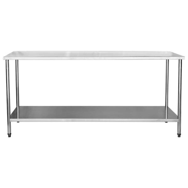 Mesa Aço Inox Industrial / Bancada de Apoio - 2,2M (220x70x90cm) - Br-220S - Brascool