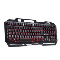 TECLADO GAMER VX GAMING SHIELD ABNT2 MULTIMIDIA LED VERMELHO 1.8 METROS USB COM TOPO EM METAL SENSAC - 1