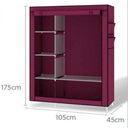Guarda Roupa Duplo Cabideiro Arara Roupas Sapateira Prateleiras Armario Compacto Organizador Bege - 7