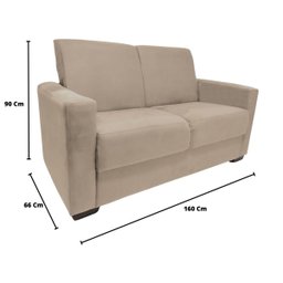 Sofá Estofado 2 Lugares Sala Estar Recepção Lavínia Suede:bege - 3