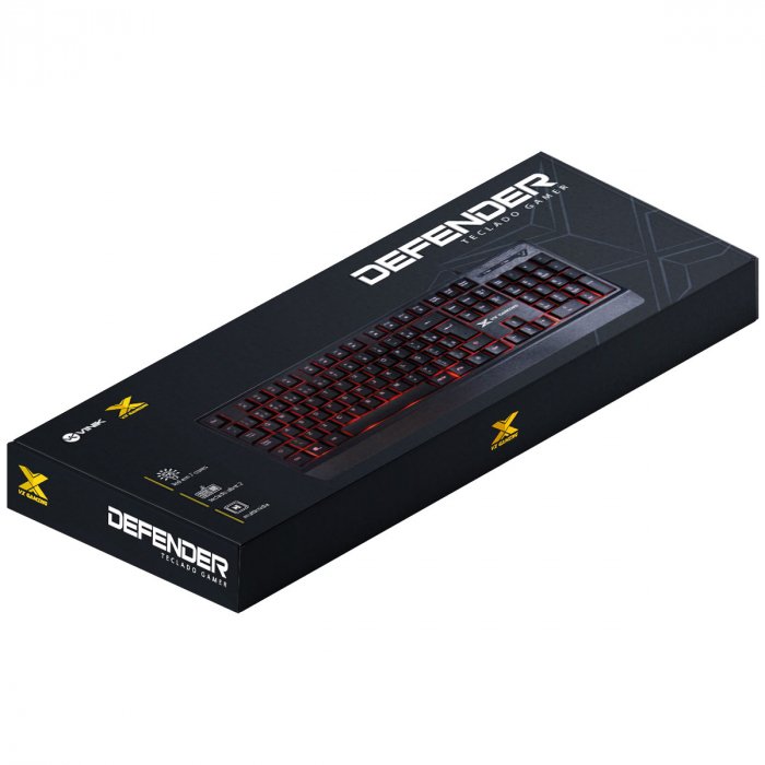 TECLADO GAMER VX GAMING DEFENDER ABNT2 MULTIMIDIA LED 7 CORES 1.8 METROS USB - GT300 - 5