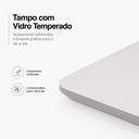 Ver imagem 5 de Mesa de Jantar Santiago 90x90 cm Madeira Maciça com Tampo de Vidro Mel Off White