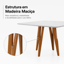 Ver imagem 4 de Mesa de Jantar Santiago 90x90 cm Madeira Maciça com Tampo de Vidro Mel Off White