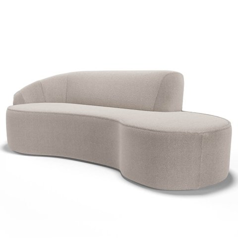 Sofá Living 3 Lugares 230cm Braço Direito Mozart D06 Bouclê Bege - Mpozenato