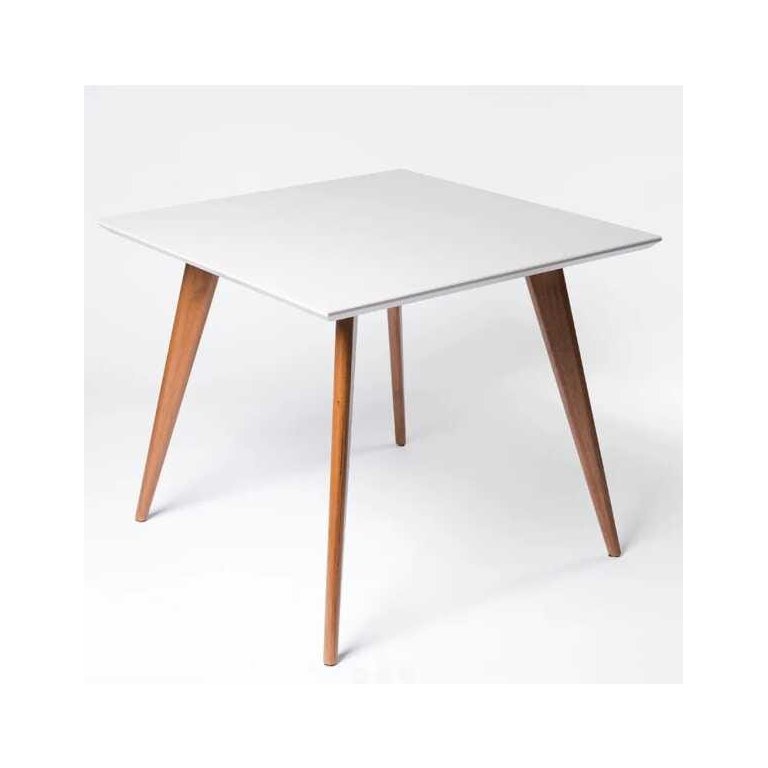 Mesa de Jantar Quadrada Sofia 1,10x1,10cm Tampo Offwitte