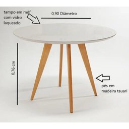 Mesa de Jantar Redonda Sofia 90cm - 3