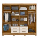 Ver imagem 3 de Guarda Roupa San Lorenzo 237cm 8 Portas Freijó Off White com Espelho Moval