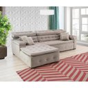 Ver imagem 4 de Sofá Orlando 2.20x2.10m com Chaise, Retrátil e Reclinável - Avelã