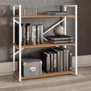 Ver imagem 4 de Estante Baixa 3 Prateleiras 87x72 Cm Li007 Canela Branco