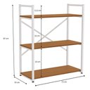 Ver imagem 5 de Estante Baixa 3 Prateleiras 87x72 Cm Li007 Canela Branco