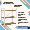 Ver imagem 3 de Estante Baixa 3 Prateleiras 87x72 Cm Li007 Canela Branco