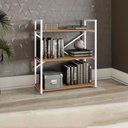 Ver imagem 6 de Estante Baixa 3 Prateleiras 87x72 Cm Li007 Canela Branco