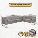 Ver imagem 2 de Sofá Magno 4.57x2.57m de Canto, Retrátil e Reclinável - Avelã