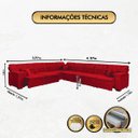 Ver imagem 4 de Sofá Magno 3.97x4.57m de Canto, Retrátil e Reclinável - Vermelho