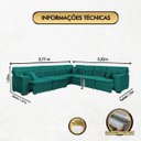 Ver imagem 2 de Sofá Magno 3.77x3.32m de Canto, Retrátil e Reclinável - Verde