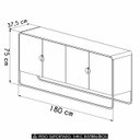 Ver imagem 4 de Buffet Aparador Sala 180cm 4 Portas Mario Hanover/dourado A10 - Mpozenato