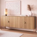 Ver imagem 1 de Buffet Aparador Sala 180cm 4 Portas Mario Hanover/dourado A10 - Mpozenato