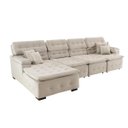 Ver imagem 4 de Sofá Orlando 3.45x1.90m com Chaise, Retrátil e Reclinável - Bege