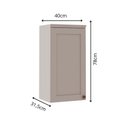 Ver imagem 3 de Armário Aéreo para Cozinha 1 Porta Americano Provençal 100% MDF Iluminata Branco/Fendi