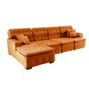 Ver imagem 4 de Sofá Orlando 3.45x1.90m com Chaise, Retrátil e Reclinável - Terra