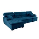 Ver imagem 4 de Sofá Orlando 3.45x2.10m com Chaise, Retrátil e Reclinável - Azul