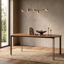 Ver imagem 1 de Mesa para Sala de Jantar Tampo MDF sem Vidro 180cm Base Metal Preto Mayra