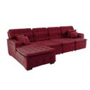 Ver imagem 4 de Sofá Orlando 3.45x1.90m com Chaise, Retrátil e Reclinável - Vinho