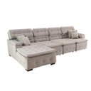 Ver imagem 4 de Sofá Orlando 3.45x2.10m com Chaise, Retrátil e Reclinável - Avelã