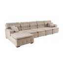 Ver imagem 4 de Sofá Orlando 4.20x1.50m com Chaise, Retrátil e Reclinável - Bege
