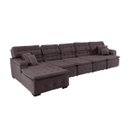 Ver imagem 4 de Sofá Orlando 4.20x1.50m com Chaise, Retrátil e Reclinável - Marrom