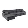 Sofá Orlando 4.20x2.10m com Chaise, Retrátil e Reclinável - Chumbo - 4