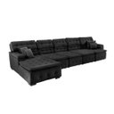 Ver imagem 2 de Sofá Orlando 4.20x2.10m com Chaise, Retrátil e Reclinável - Preto