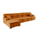 Ver imagem 4 de Sofá Orlando 4.20x2.10m com Chaise, Retrátil e Reclinável - Terra