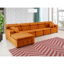 Ver imagem 3 de Sofá Orlando 4.20x2.10m com Chaise, Retrátil e Reclinável - Terra