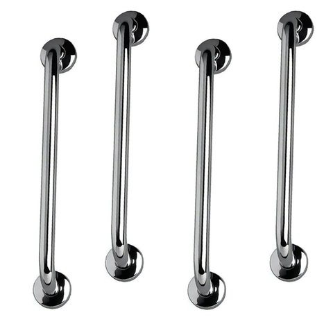 Barra de Apoio Inox 60cm Kit 4 unidades Idoso Deficiente Cadeirante Suporte Banheiro Box Resistente 