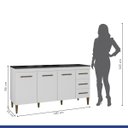 Ver imagem 6 de Balcão Atenas 3 Portas e 3 Gavetas Kaiki Móveis:Branco