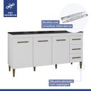 Ver imagem 3 de Balcão Atenas 3 Portas e 3 Gavetas Kaiki Móveis:Branco