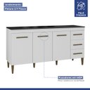 Ver imagem 4 de Balcão Atenas 3 Portas e 3 Gavetas Kaiki Móveis:Branco