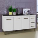 Ver imagem 2 de Balcão Atenas 3 Portas e 3 Gavetas Kaiki Móveis:Branco